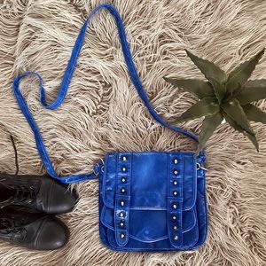 Blue studded crossbody
